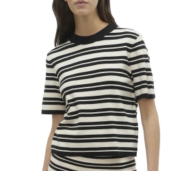 T-Shirt Beige/Noir Femme Vero Moda Gold