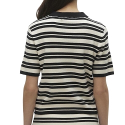 T-Shirt Beige/Noir Femme Vero Moda Gold