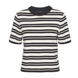 T-Shirt Beige/Noir Femme Vero Moda Gold