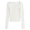 T-Shirt Manches Longues Blanc Femme Tommy Hilfiger DW0DW21575