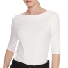 T-Shirt Blanc Femme Calvin Klein Jeans Half Supima Boat