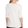 T-Shirt Blanc Femme Calvin Klein Jeans Half Supima Boat