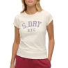 T-Shirt Beige Femme Superdry Athletic