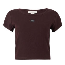 T-Shirt Marron Femme Calvin Klein Label 2x2