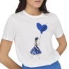 T-Shirt Blanc/Bleu Femme JDY Michigan Life