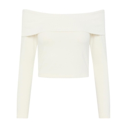 T-Shirt Manches Longues Blanc Femme Pieces Lenda