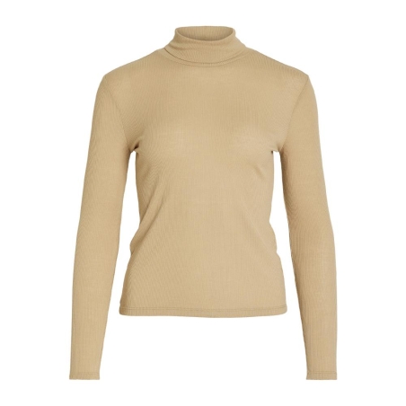 T-shirt Manches Longues Beige Femme Vila Elsea