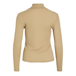 T-shirt Manches Longues Beige Femme Vila Elsea