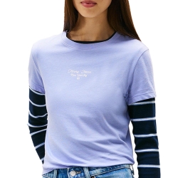 T-Shirt Mauve Femme Tommy Hilfiger Logo