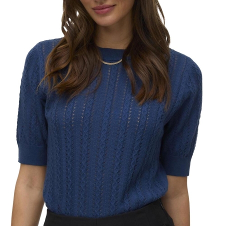 T-Shirt Bleu Foncé Femme Vero Moda Morena