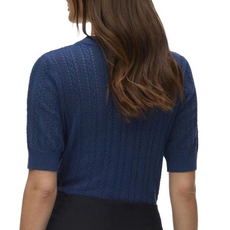 T-Shirt Bleu Foncé Femme Vero Moda Morena