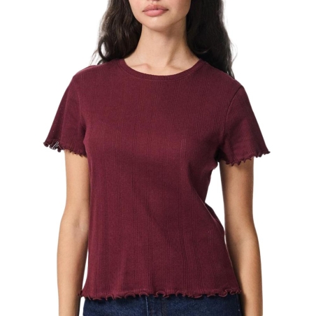 T-Shirt Bordeaux Femme Pieces Marie