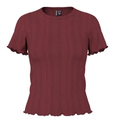 T-Shirt Bordeaux Femme Pieces Marie