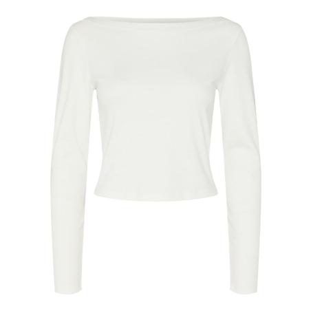 T-Shirt Manches Longues Blanc Femme Pieces Minna