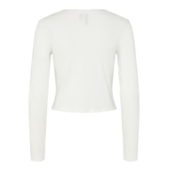 T-Shirt Manches Longues Blanc Femme Pieces Minna