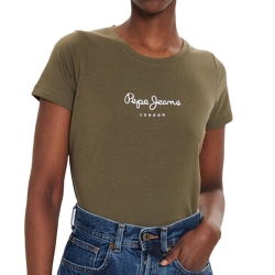 T-Shirt Kaki Femme Pepe jeansNew Virginia