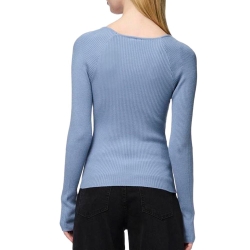 T-Shirt Manches Longues Bleu Femme Pieces Kalu