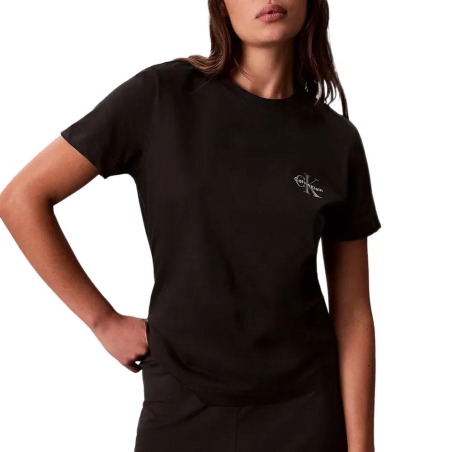Lot de 2 T-Shirt Noir Femme Calvin Klein Jeans Mono logo
