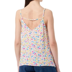 Débardeur Blanc/Rose à Motifs Femme Nova