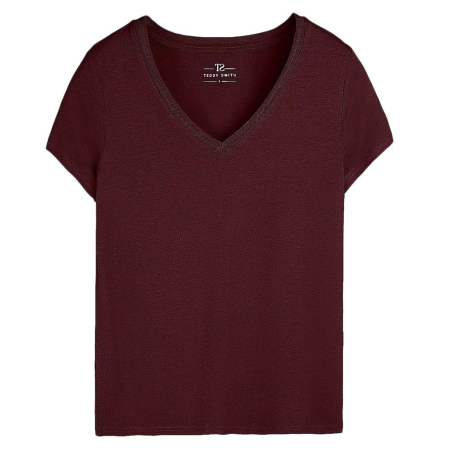 T-shirt Bordeaux Femme Teddy Smith Mia