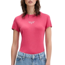 T-Shirt Slim Rose Femme Tommy Hilfiger Logo