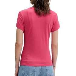 T-Shirt Slim Rose Femme Tommy Hilfiger Logo