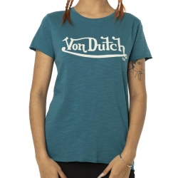 T-shirt Turquoise Femme Von Dutch Slub