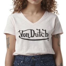 T-shirt Rose Femme Von Dutch Slub