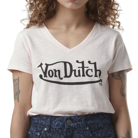 T-shirt Rose Femme Von Dutch Slub