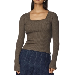 T-Shirt Manches Longues Vert Femme Pieces Kalu