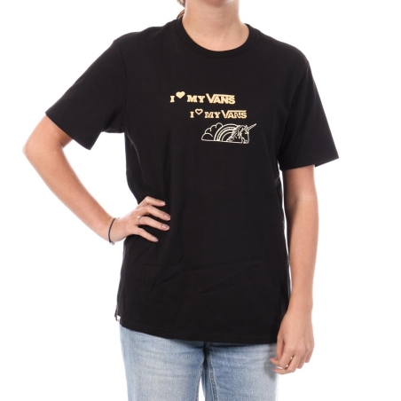 T-Shirt Noir Femme Vans Stamp