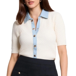 Polo Écru/Bleu Femme Morgan Fantaisie