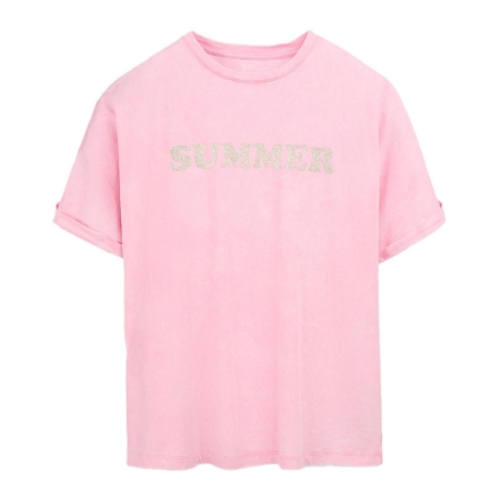 T-Shirt Rose Femme Teddy Smith Glitter