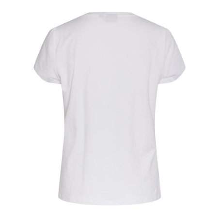 T-shirt Blanc/Rose Femme Pieces Merima