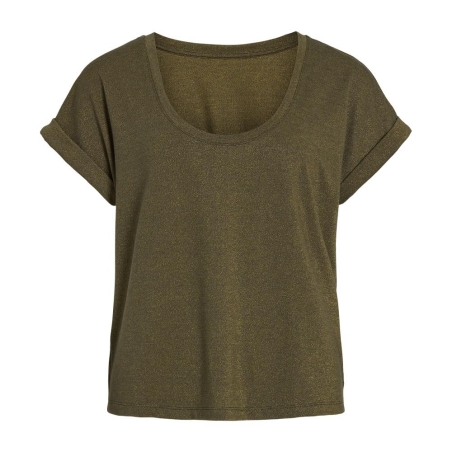 T-Shirt Vert Femme Vila Luxi