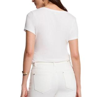 T-Shirt Blanc/Doré Femme Morgan Serigraphie1