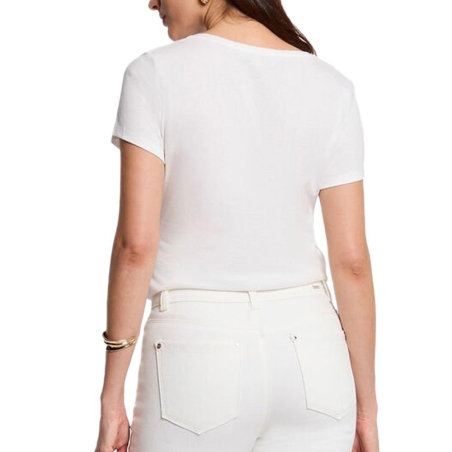 T-Shirt Blanc/Doré Femme Morgan Serigraphie1