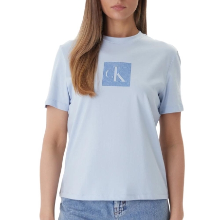 T-Shirt Bleu Femme Calvin Klein Jeans Monog