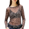 T-shirt Marron Léopard Femme Tommy Hilfiger Tjw Slim Aop