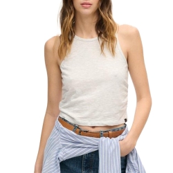 Débardeur Blanc Chiné Femme Superdry Superdry Ruched