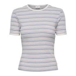 T-Shirt Blanc/Bleu Femme JDY Lada