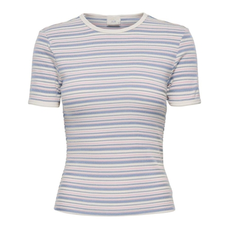 T-Shirt Blanc/Bleu Femme JDY Lada