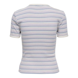 T-Shirt Blanc/Bleu Femme JDY Lada