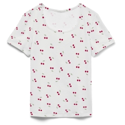 T-Shirt Blanc Femme Vero Moda Cerises