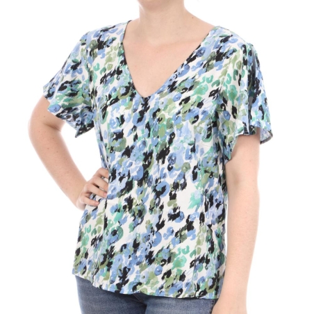 T-shirt Blanc à Motifs Femme Vero Moda Easy V-neck