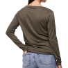 T-Shirt Manches Longues Kaki/Doré Femme Pieces Billo