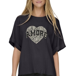 T-Shirt Gris Foncé Femme Only Lucy