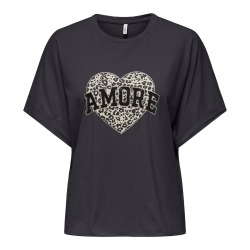 T-Shirt Gris Foncé Femme Only Lucy