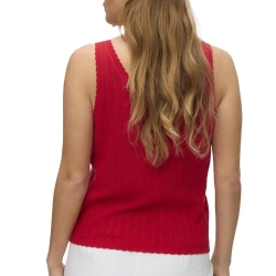 T-Shirt Rouge Femme Vero Moda Pointelle