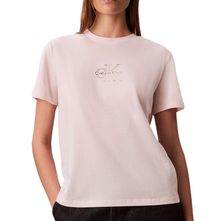 T-Shirt Rose Femme Calvin Klein Jeans Classic Foil